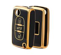 OFFCURVE Etui a Cle Voiture Coque Clé, Étui à Clés TPU Couvre Clef 2/3 Boutons pour Peugeot 106 207 308 406 607 Expert Partner Citroen C2 C3 C4 Grand Picasso Berlingo Xsara Fiat Scudo Ulysse