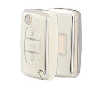 OFFCURVE Etui a Cle Voiture Coque Clé, Étui à Clés TPU Couvre Clef 2/3 Boutons pour Peugeot 106 207 308 406 607 Expert Partner Citroen C2 C3 C4 Grand Picasso Berlingo Xsara Fiat Scudo Ulysse