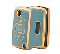 OFFCURVE Etui a Cle Voiture Coque Clé, Étui à Clés TPU Couvre Clef 2/3 Boutons pour Peugeot 106 207 308 406 607 Expert Partner Citroen C2 C3 C4 Grand Picasso Berlingo Xsara Fiat Scudo Ulysse