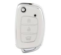 OFFCURVE Etui a Cle Voiture Coque Clé, Étui à Clés TPU Couvre Clef 3 Boutons pour Hyundai i10 i20 i30 Coupe i40 iX20 ix25 iX35 ix45 Kona ioniq Santa Fe Accent Elantra Kia