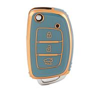 OFFCURVE Etui a Cle Voiture Coque Clé, Étui à Clés TPU Couvre Clef 3 Boutons pour Hyundai i10 i20 i30 Coupe i40 iX20 ix25 iX35 ix45 Kona ioniq Santa Fe Accent Elantra Kia