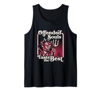 Offended Souls Taste The Best Retro Vintage Dark Humour Devil Débardeur