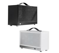 Offenes ITX Gehäuse Open Frame Rack - Aluminiumlegierung 8.1L Portable Mini PC Case | 312×193mm Schwarz/Weiß Für ITX GPU BIS 305mm | Thicken X79 X99 Bracket Vertical Airflow