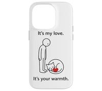 Offering Heart to Cat Scène émotionnelle Minimaliste pour Animal de Compagnie Coque pour iPhone 14 Pro