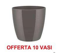 Offerta 10 Vaso Brussels Diamond Round 16cm Oyster Pearl Elho Multicolore