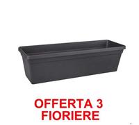 Offerta 3 Fioriera Green Basics Trough 40cm Living Black Elho Multicolore