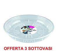 Offerta 3 Sottovaso Trasparente Uni-Saucer Round 28cm Elho Multicolore