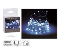 Offerta 4 Confezioni 10 Microled Lineari Luci Bianco Freddo A Batteria Luci Di Natale Addobbi Presepi Multicolore