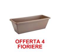 Offerta 4 Fioriera Barcelona Trough 50cm Taupe Elho Multicolore