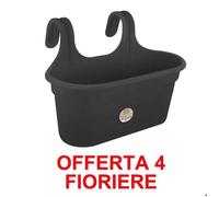 Offerta 4 Fioriera Green Basics Easy Hanger Large Living Black Elho Multicolore