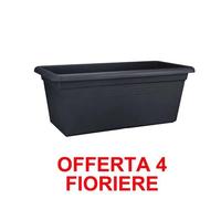 Offerta 4 Fioriera Green Basics Garden Xxl 60cm Living Black Elho Multicolore