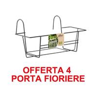 Offerta 4 Porta Fioriera Green Basics Balcony Rack 80cm Antracite Elho Multicolore