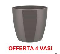 Offerta 4 Vaso Brussels Diamond Round 16cm Oyster Pearl Elho Multicolore