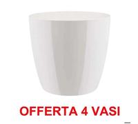 Offerta 4 Vaso Brussels Diamond Round 16cm White Elho Multicolore