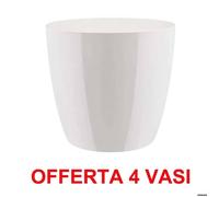 Offerta 4 Vaso Brussels Diamond Round 20cm White Elho Multicolore