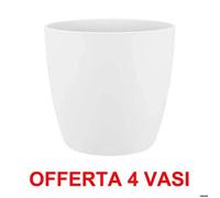 Offerta 4 Vaso Brussels Round 16cm White Elho Multicolore