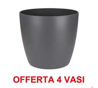 Offerta 4 Vaso Brussels Round 20cm Anthracite Elho Multicolore