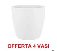 Offerta 4 Vaso Brussels Round 25cm White Elho Multicolore