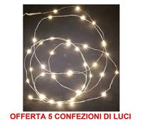 Offerta 5 Conf Da 20 Microled Lineari Luci Bianco Caldo A Batteria Luci Natale Multicolore