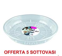 Offerta 5 Sottovaso Trasparente Uni-Saucer Round 18cm Elho Multicolore