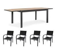 Offerta Tavolo Belmar Allungabile 100x160/240cm Antracite +4 Poltrone Duca Grafite/Nero Set Da Pranzo Multicolore