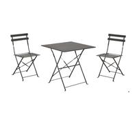 OFFERTA TAVOLO CUBA PIEGHEVOLE 70X70CM GRIGIO +2 SEDIE CUBA ARREDO ESTERNO