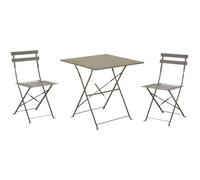 OFFERTA TAVOLO CUBA PIEGHEVOLE 70X70CM MARRONE MASTICE +2 SEDIE CUBA ARREDO ESTERNO