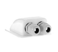 Offgridtec 006420 Passe-toit 2 entrées pour camping-car, caravane et bateau Passe-câble en ABS Blanc 1 pièce, Voiture