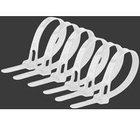 Offgridtec Attaches de câble réutilisables avec blocage automatique, 7,6 mm x 400 mm, résistantes à la chaleur et au froid, organisateur de câbles multi-usages durable, lot de 100, blanc