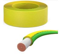 Offgridtec Câble de terre H07V-K - 10 mm² - 450/750 V - Vert/jaune - 30 m | Conducteur en cuivre à fils fins, isolation ignifuge XLPO/PVC, certifié HAR, pour une pose solide, grande flexibilité
