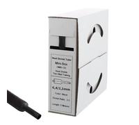 Offgridtec Gaine thermorétractable adhésive 5 m (6 mm → 2 mm, 3:1), double paroi, sans halogène, ignifugée, isolation étanche pour câbles, facile à couper, avec boîte distributrice, noire.