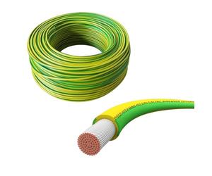 Offgridtec H07V-K Câble de terre 16 mm² 450/750 V, conducteur en cuivre à fil fin, ignifuge, isolation XLPO et PVC, certifié HAR, pose ferme, haute flexibilité (vert/jaune, 20 m)