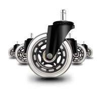 Offgridtec Lot De 5 Roulettes De Chaise De Bureau, Roues De Remplacement Pour Chaises De Bureau Sur Moquette Et Sols En Bois Dur, Protègent Les Sols En Bois Dur Et En Vinyle, Tige De 11 X 22 Mm, Noir