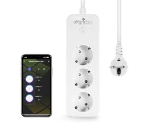 Offgridtec multiprise WiFi Intelligente 3 Prises, contrôle Via appli Smart Life/Tuya, Suivi énergie Temps réel, minuterie et scènes, Compatible Alexa/Google Home, 16A/3520W, câble 1,8 m, 3 pièce
