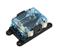 Offgridtec Porte-fusibles MEGA double avec support pour fusible de rechange, bloc haute intensité pour 32 V CC (40 A-500 A), raccords M8, montage en surface, plastique robuste, couvercle clair