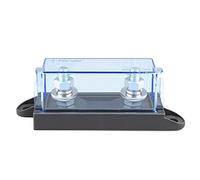 Offgridtec Porte-fusibles MEGA simple avec couvercle de protection clair - bloc haute intensité 32 V CC à 1 emplacement (60 A-500 A), raccords M8, montage en surface, plastique composite robuste