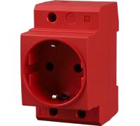 Offgridtec Prise de courant Schuko 16A 230V 2P+E, rail DIN 35mm, boîtier IP20 PA66, bornes à vis & protection contre les contacts, 2,5 TE pour tableau de distribution, armoire de compteur, armoire de