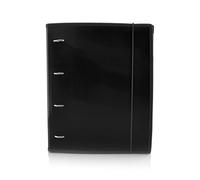 Office Box Classeur & - 4 anneaux - 100 feuilles - 10 intercalaires Xtra - 80 autocollants et fermeture en caoutchouc - Idéal pour vos notes en anneaux - 12 couleurs - 100 % recyclable. (Noir)