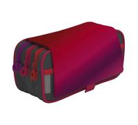 Office Box Colorline Trousse triple design avec 3 grandes sections intérieures avec fermeture éclair individuelle, plusieurs poches, horaire et identifiant, Multicolore - rouge, Xtra, Moderne