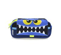 office box Colorline Trousse triple design avec grands compartiments intérieurs avec fermeture éclair individuelle, multicolore, 22 cm largo x 11 cm de alto por 9 cm de ancho, Blue Monster
