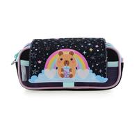 office box Colorline Trousse triple design avec grands compartiments intérieurs avec fermeture éclair individuelle, multicolore, 22 cm largo x 11 cm de alto por 9 cm de ancho, Capybara