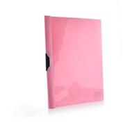 Office Box, Lot de 10 chemises à clip avec pince en plastique A4 Colorline avec couverture transparente et capacité jusqu'à 30 feuilles en polypropylène 100 % écologique de Colorline. Bleu foncé