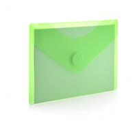 Office Box, Lot de 10 chemises à fermeture avec fermeture V-lock - Format A6 / Passeport - Disponible en 5 couleurs classiques translucides avec finition Soft Touch, 100 % recyclable (vert)