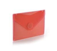 Office Box Lot de 10 chemises à fermeture en V - Format A7 - Photos, loteries - en 5 couleurs classiques translucides avec texture Soft Touch, 100 % recyclables (rouge)