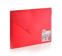 Office Box Lot de 10 chemises enveloppes avec fermeture Velcro - Format A6 / Passeport / Passeport / Passeport - Vital Colors Opaques avec texture Soft Touch, 100 % écologique by Office Box (Rouge)