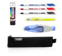 office box Mini trousse à crayons rectangulaire en néoprène avec fermeture éclair double largeur et poignée exclusive. Lavable, fabriquée en néoprène. Noir