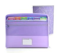 Office Box - Pack Retour à l'école : classeur VISION 12 divisions et étui avant + 80 autocollants fermeture éclair + classeur 4 anneaux 40 mm -Colorline (violet + classeur à anneaux)