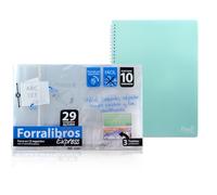 Office Box Pack Retour à l'école : couverture de livres Express - Le seul complet - ID et 3 cartes incluses et 100 % écologique, facile et rapide. Votre livre doublé en 15 secondes (29 cm) + carnet