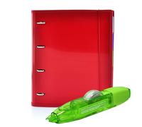 Office box - Pack Retour à l'école : dossier & bloc + ruban correcteur R10 - Votre dossier complet + un correcteur rechargeable de grande qualité pour un prix unique. (rouge + correcteur R10)