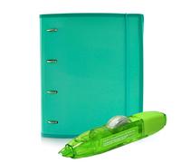 Office box - Pack Retour à l'école : dossier & bloc + ruban correcteur R10 - Votre dossier complet + un correcteur rechargeable de grande qualité pour un prix unique (turquoise + correcteur R10)